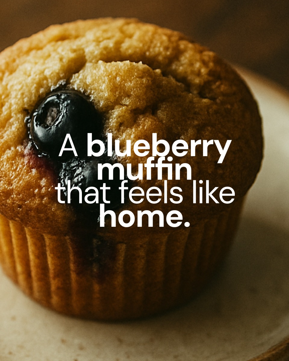 Berry Lovers Facebook ad: A blueberry muffin that feels like home.