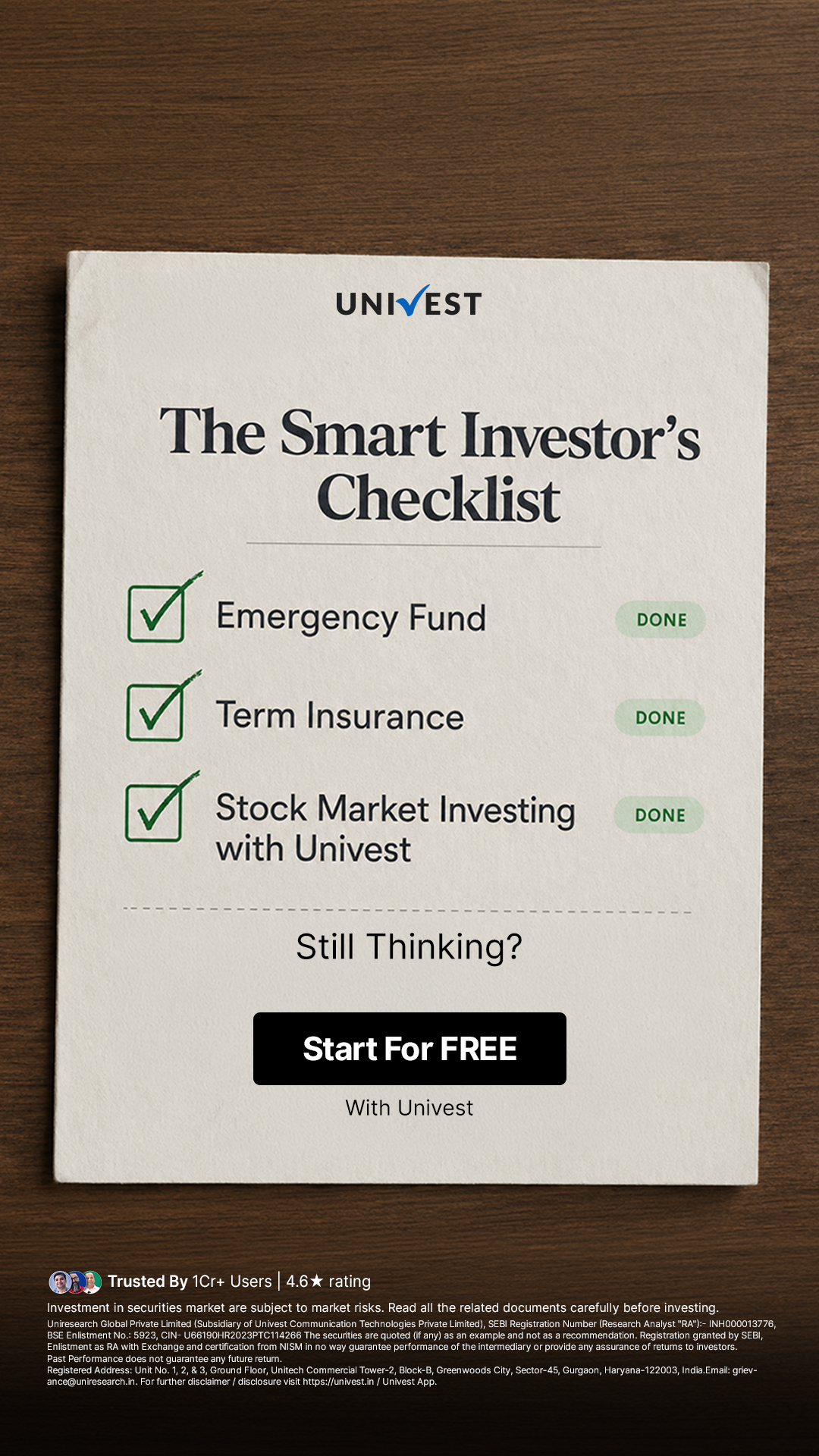 Univest.in Facebook ad