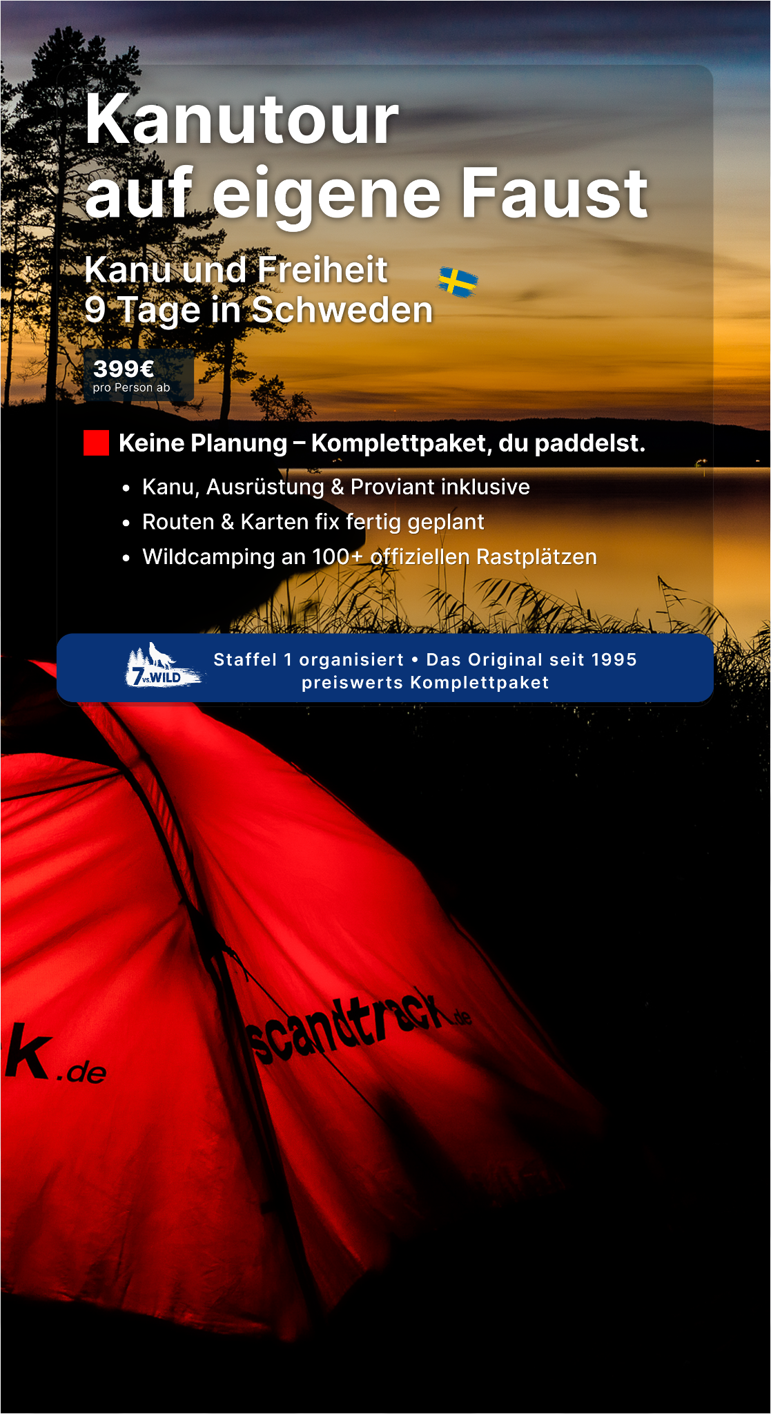 scandtrack-Kanutouren in Schweden Facebook ad from Feb 16, 2026