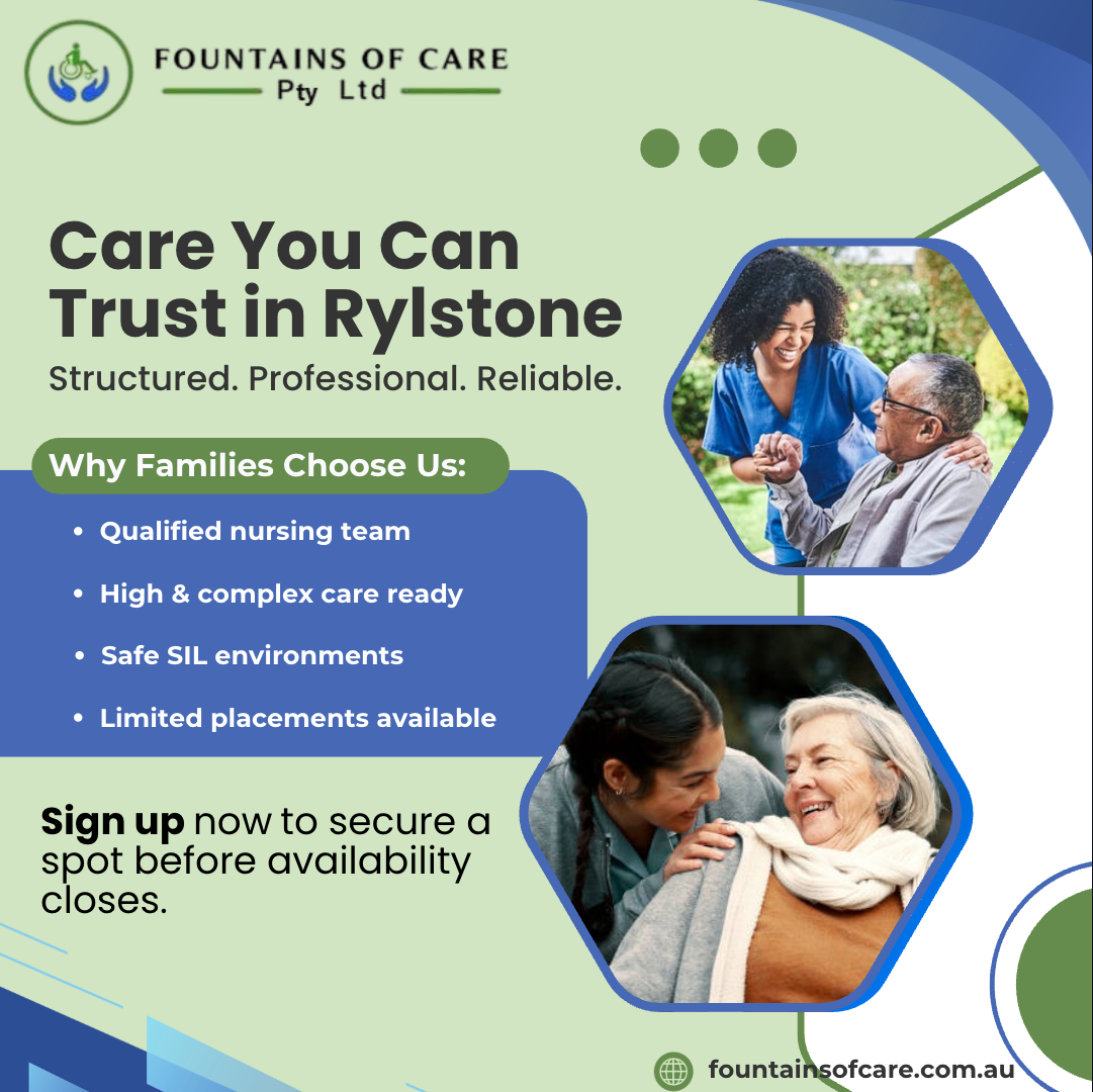 Fountains of Care Facebook ad: Rylstone Has a Care Gap. We’re Filling It