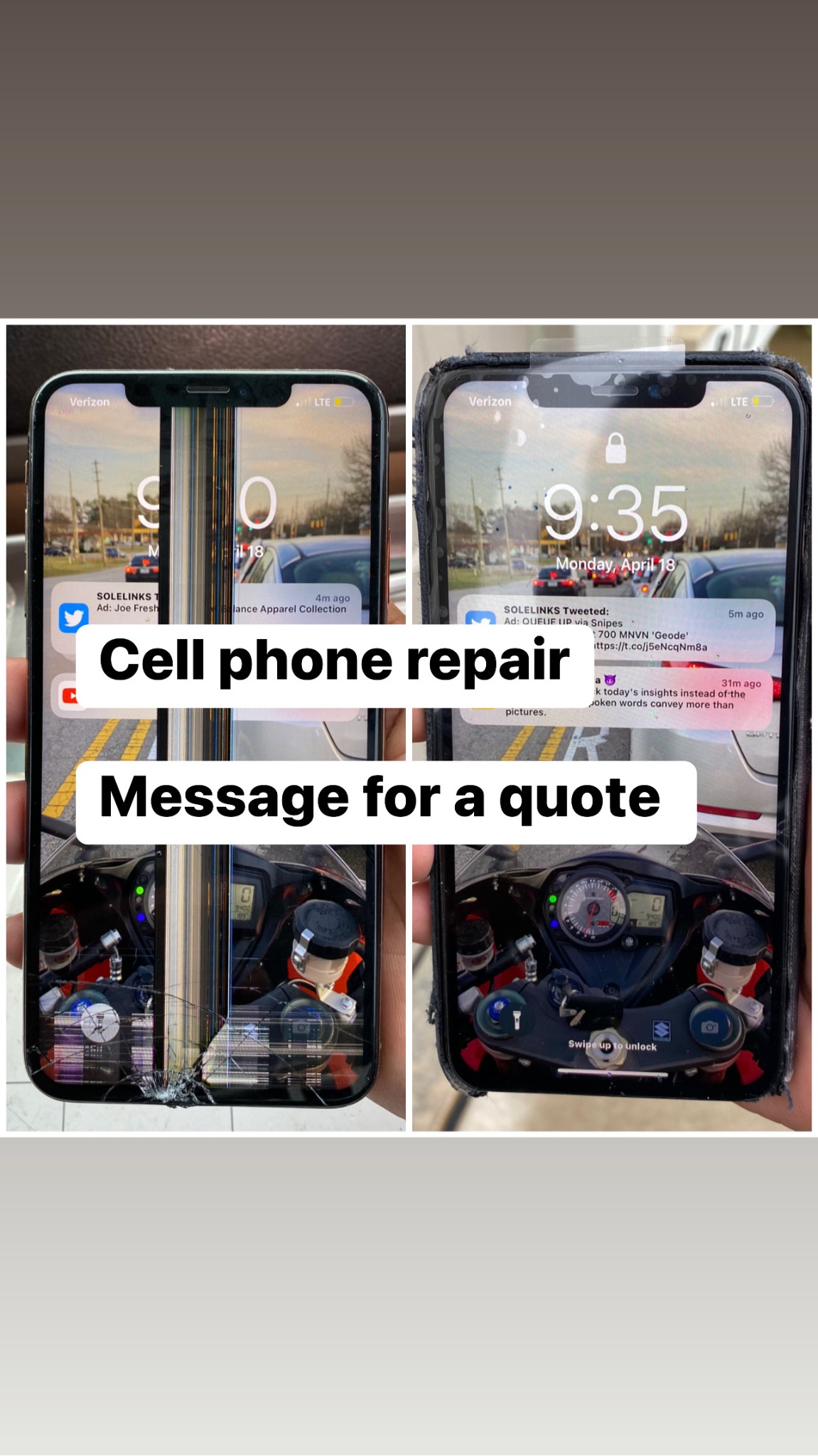 Cell Phone Hospital Repair Center Facebook ad: Repair My Device