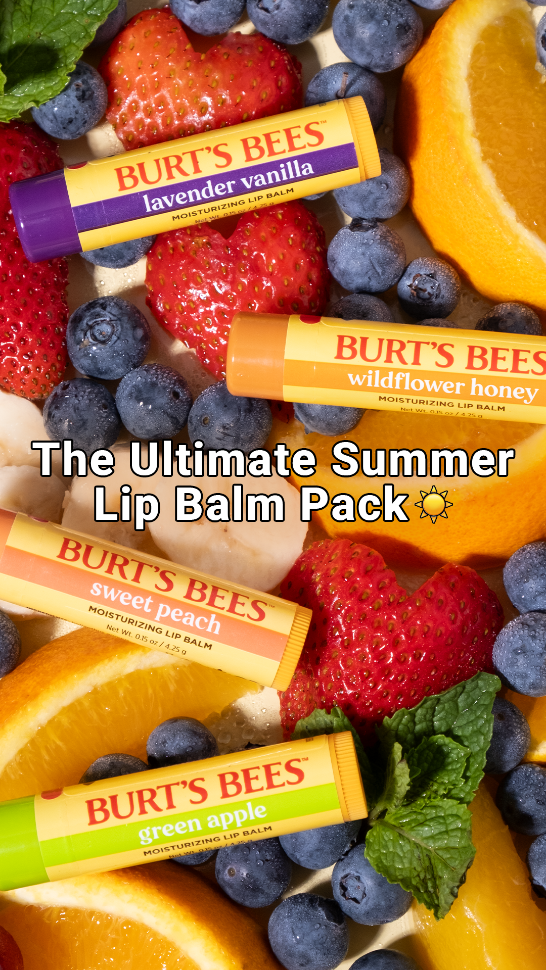Burt's Bees Facebook ad: a flavor for every vibe.