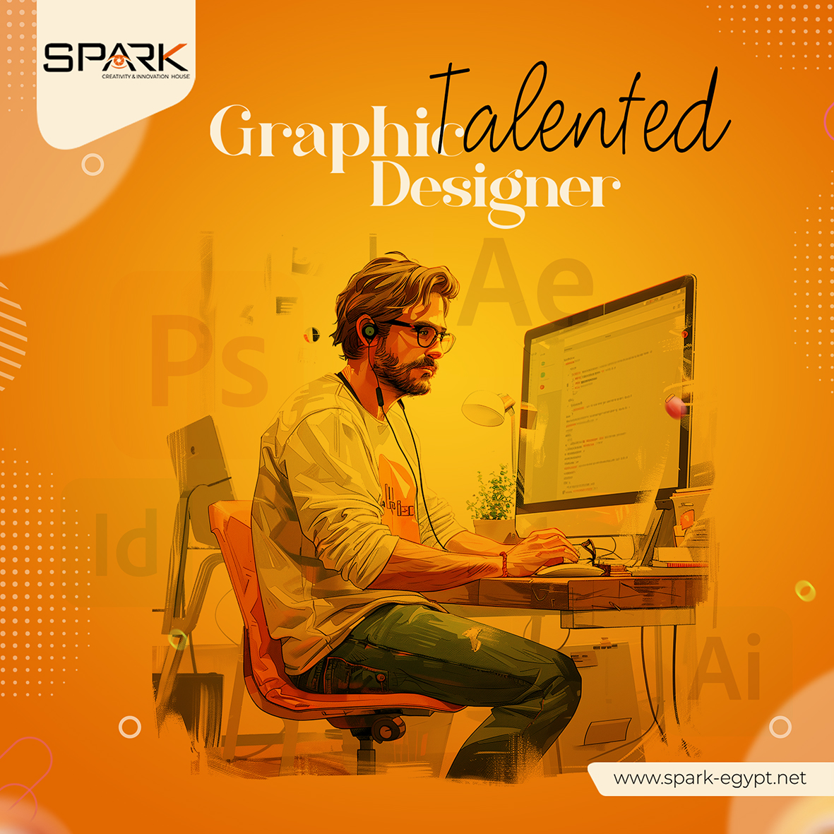 Spark - Creativity & Innovation House Facebook ad: We Are Hiring, Graphic Designer!