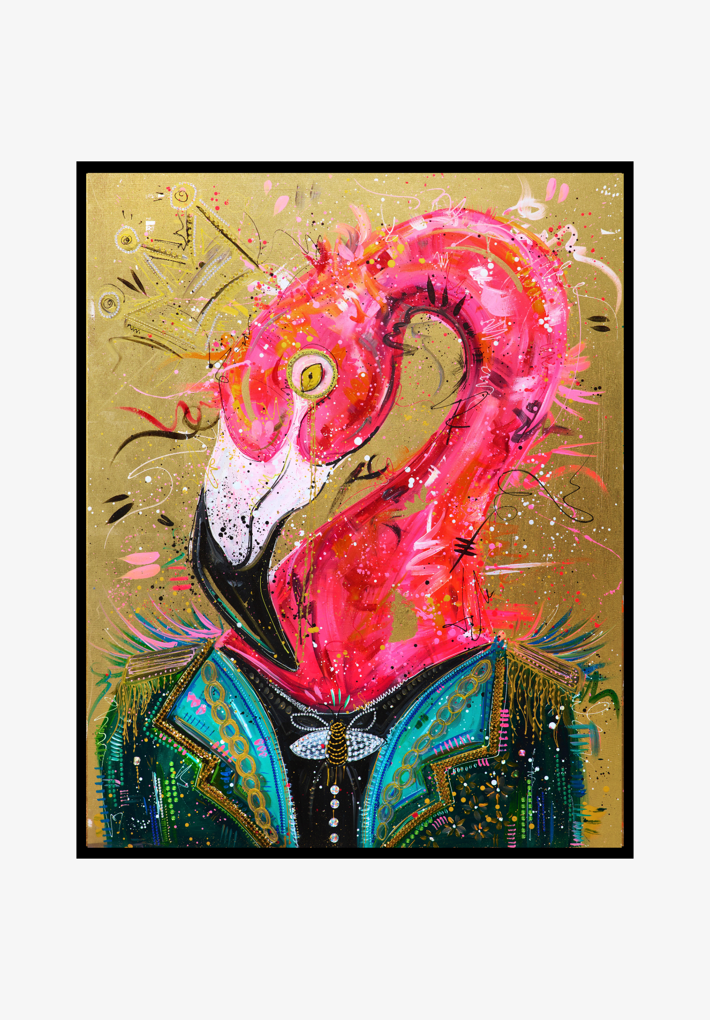 Tiffany Anna Art Facebook ad: Acrylic & Gold Leaf Statement Artwork
