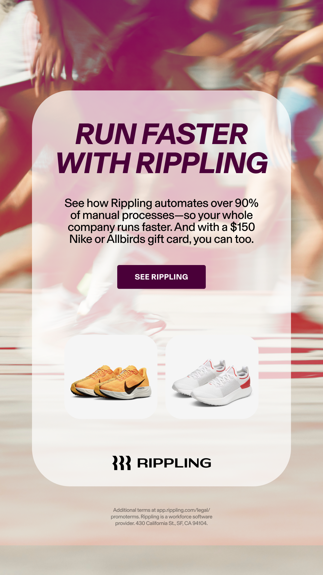Rippling Facebook ad