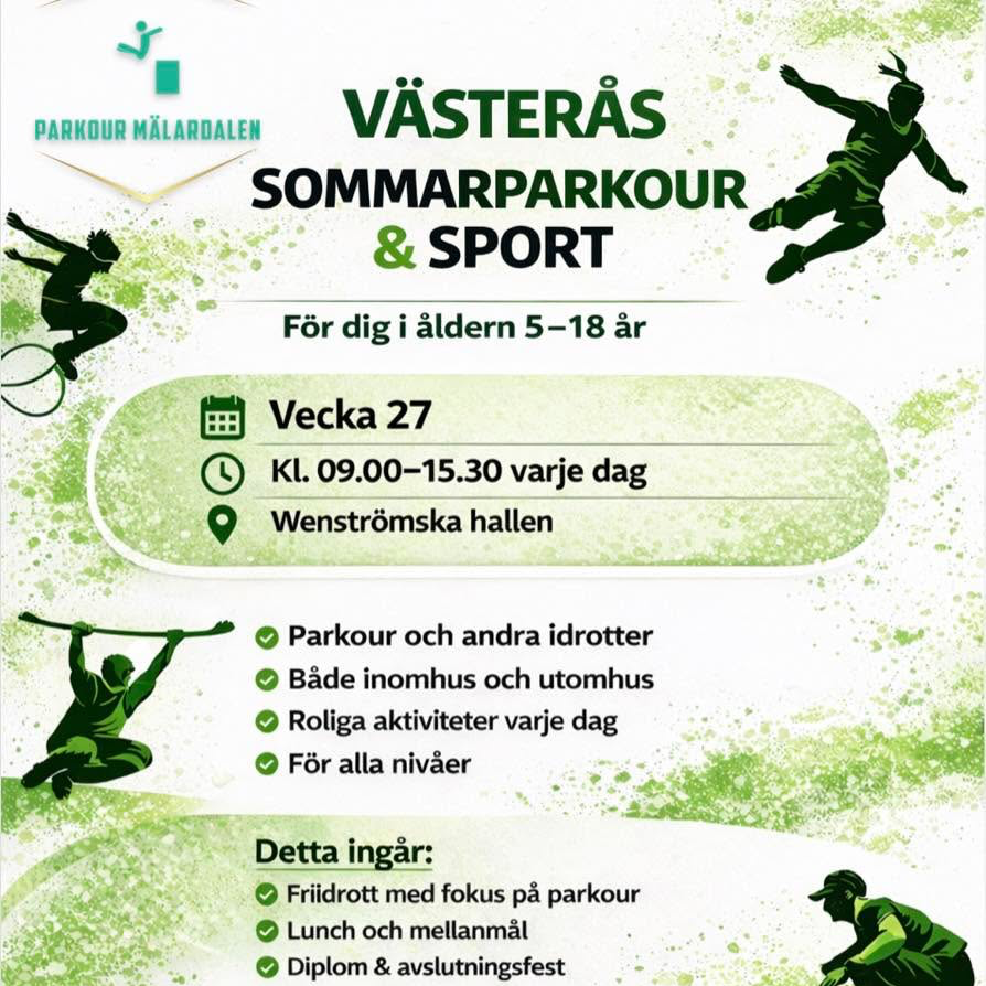 Parkour Mälardalen Facebook ad: Västerås sommar camp