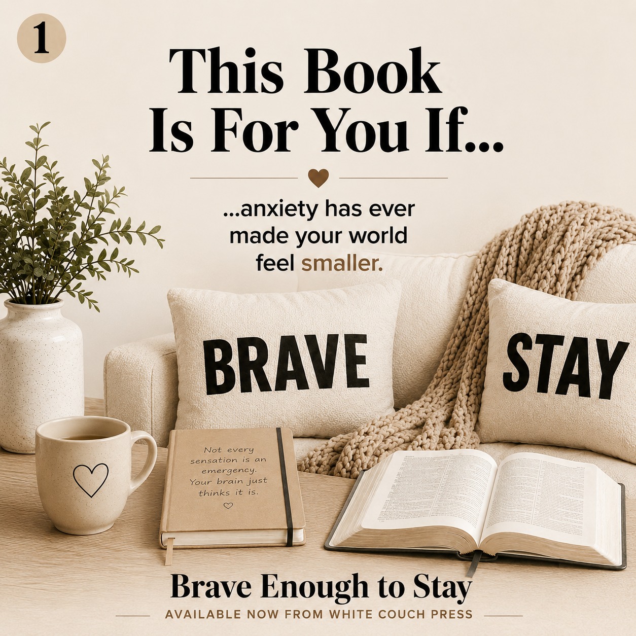 White Couch Press by Michael Jester Facebook ad: Anxiety can make you feel like there’s no…