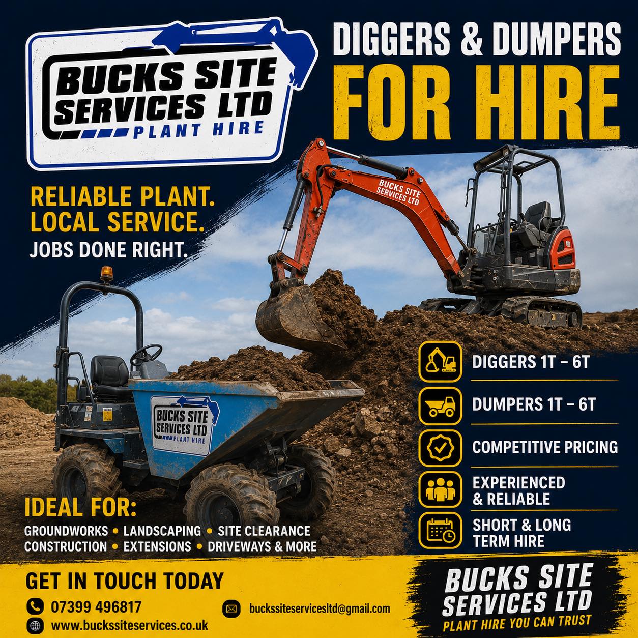Bucks Site Services Ltd Facebook ad: BUCKS SITE SERVICES LTD
