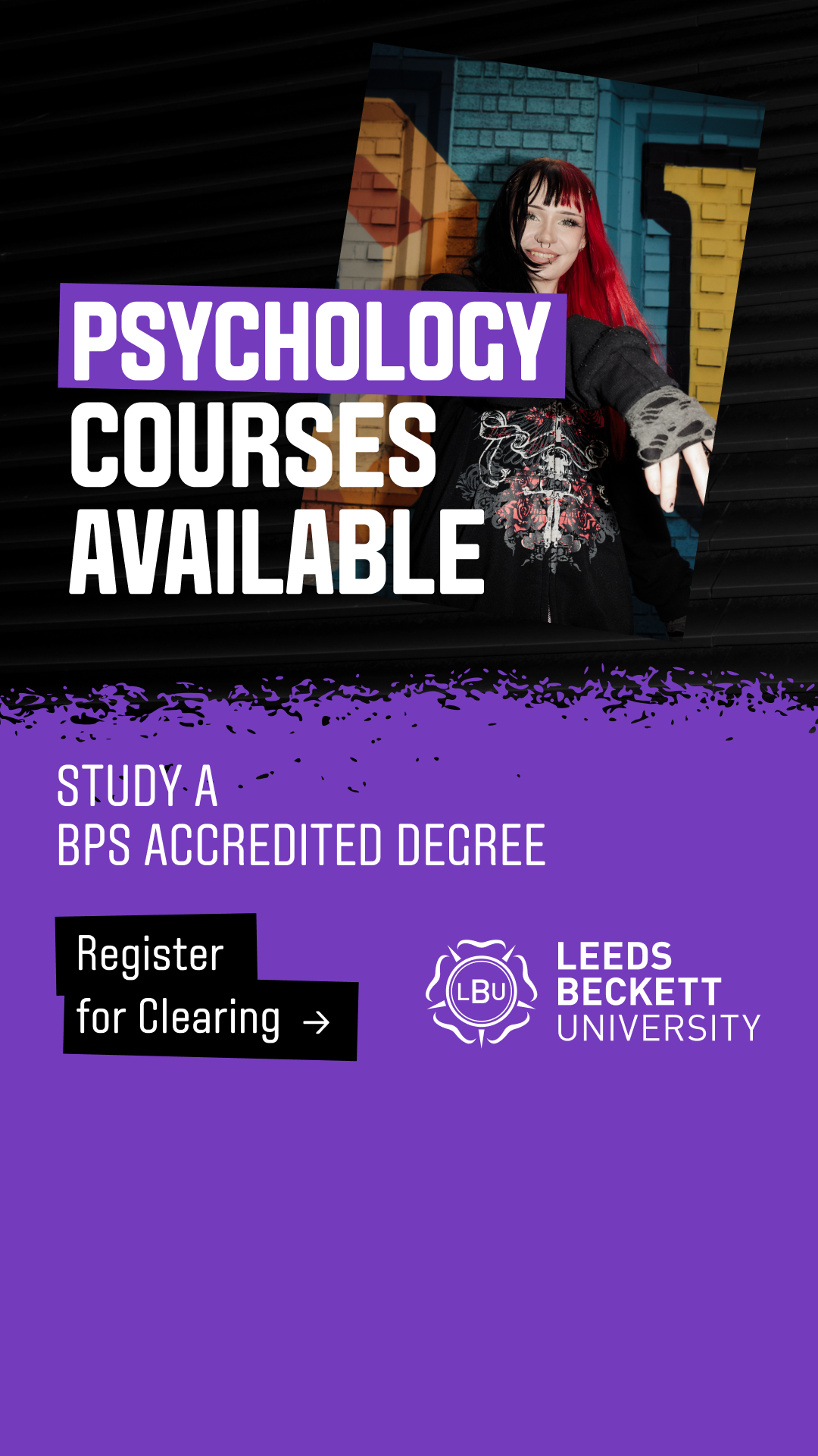Leeds Beckett University Facebook ad