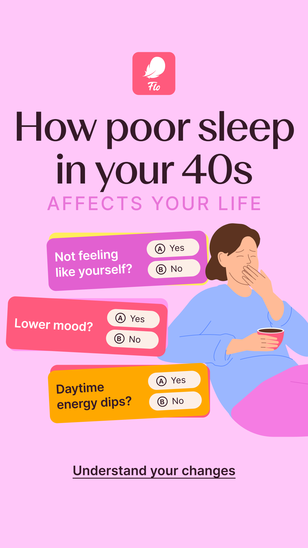 Flo Health App Facebook ad: Try Flo and never look back