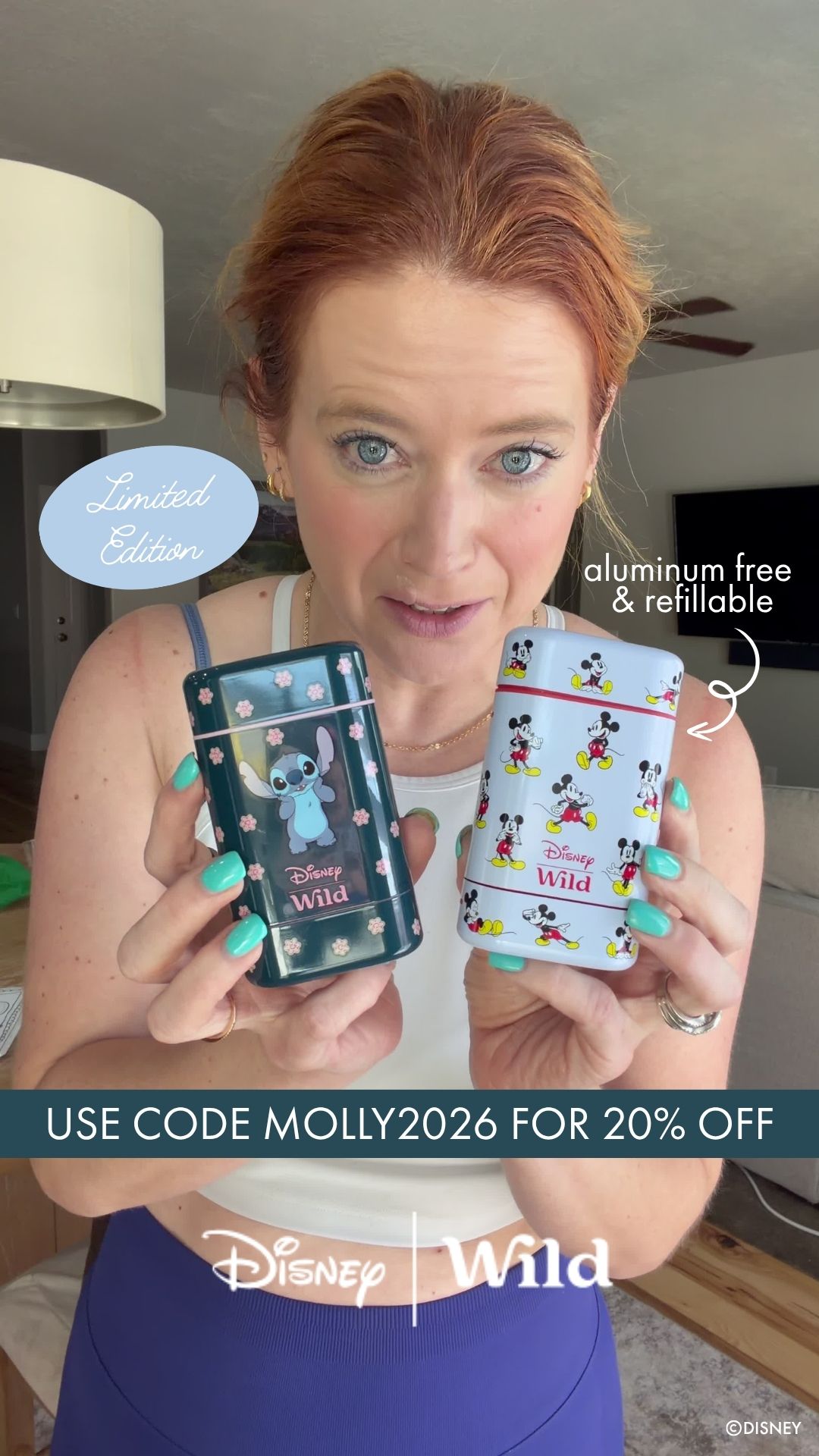 Wild Facebook ad: Get 20% off all Wild products with code MOLLY2026