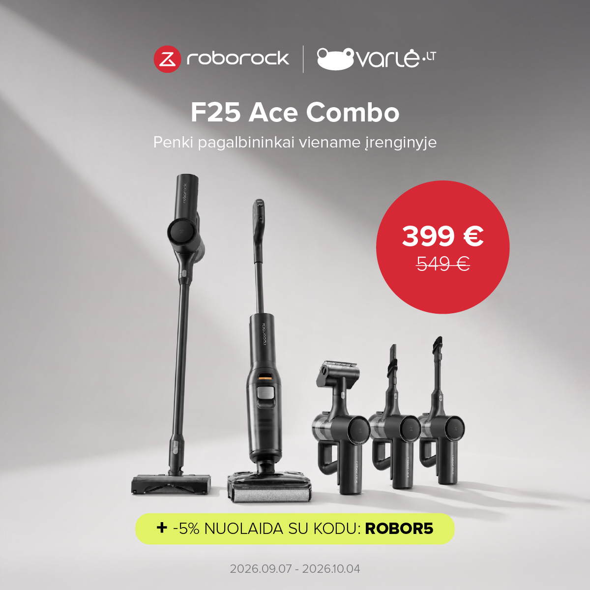 Roborock Lietuva Facebook ad: Roborock F25 Ace Combo | Tik 399 €!