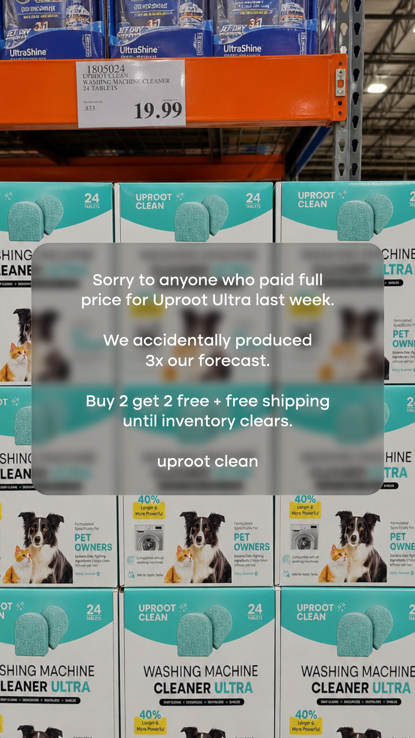 Uproot Clean Facebook ad