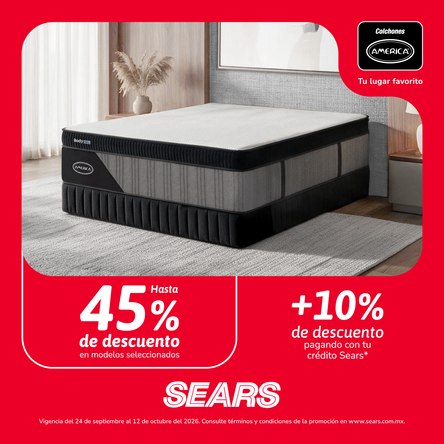Colchones América Facebook ad: Colchones América en Sears