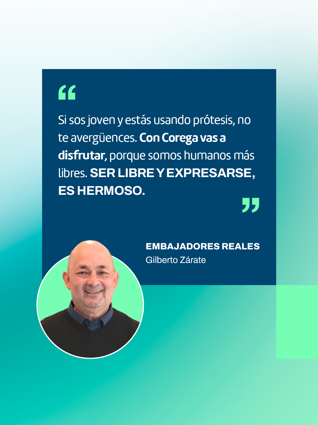 Corega Argentina Facebook ad: Gilberto lo dice mejor que nadie