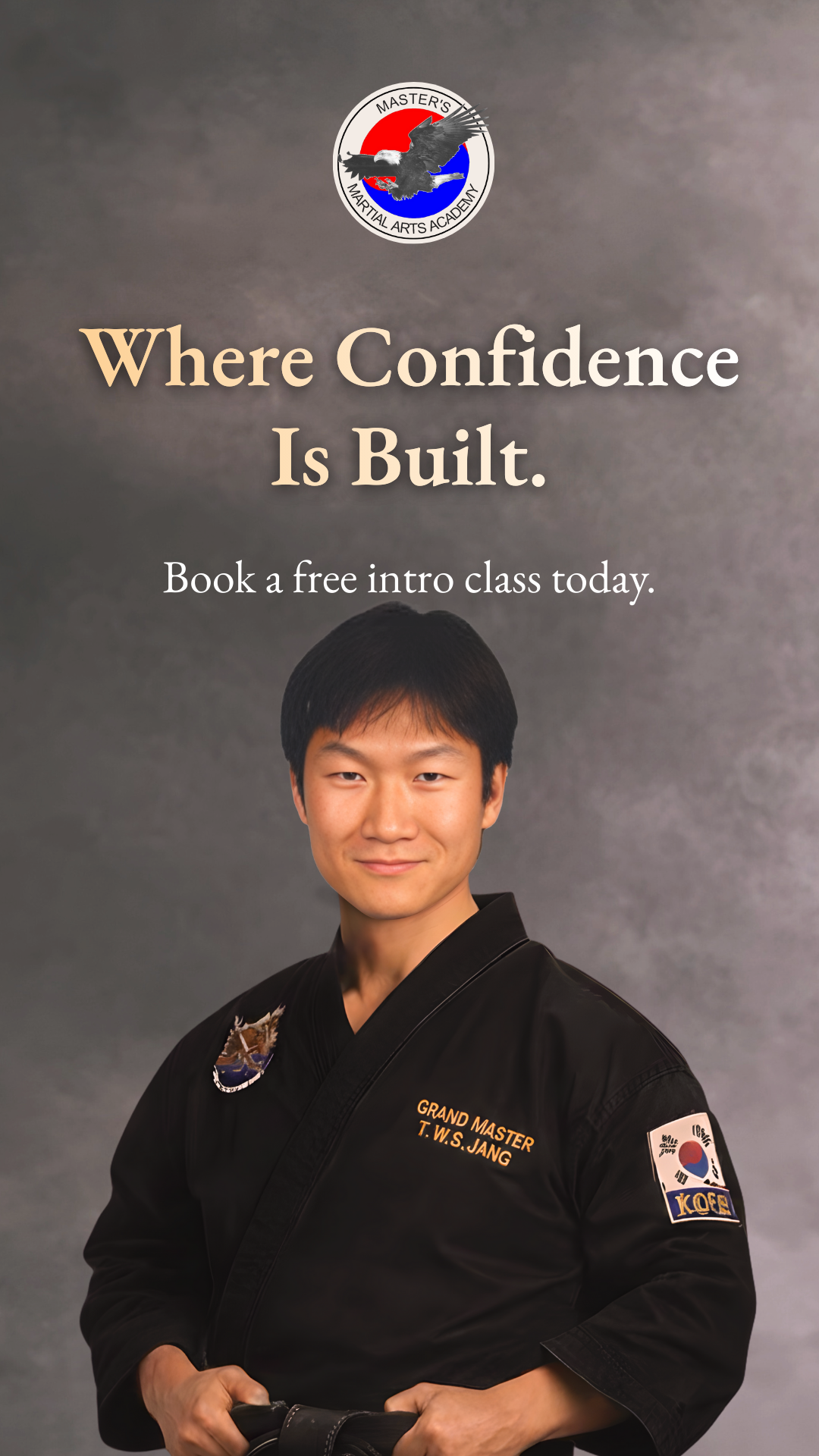 Master's Taekwondo Academy Facebook ad from Mar 9, 2026