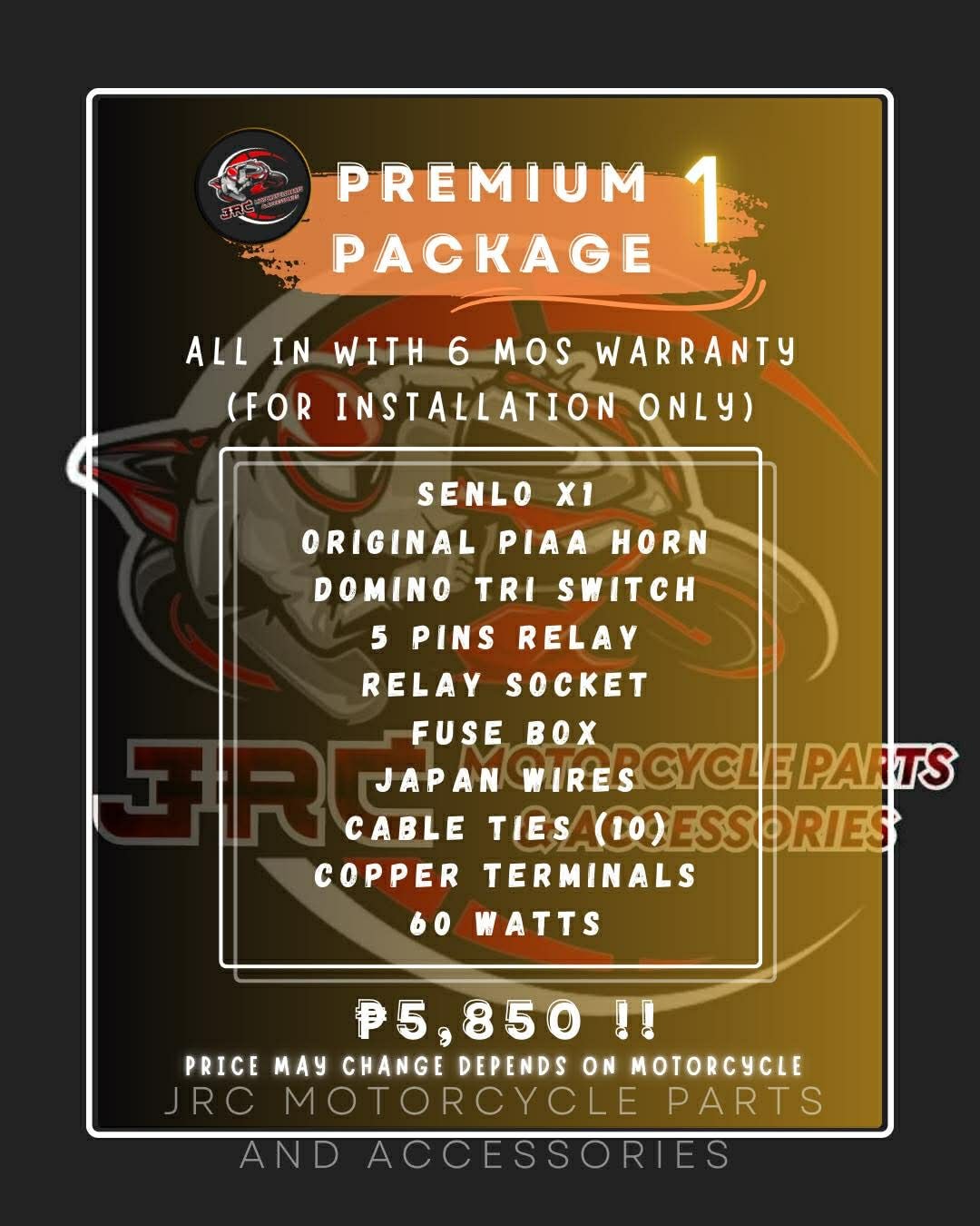 JRC motorcycle parts and accessories Facebook ad: Let's GGGGOOOOO! May PROMO na po TAYO!