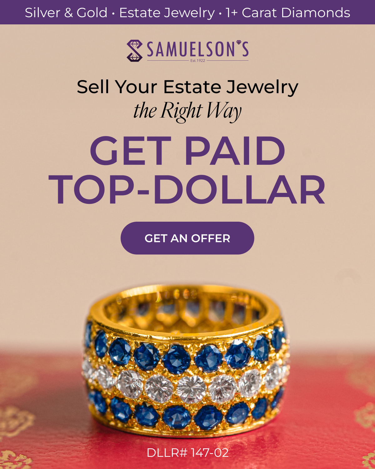 Samuelson's Diamonds & Estate Buyers Facebook ad