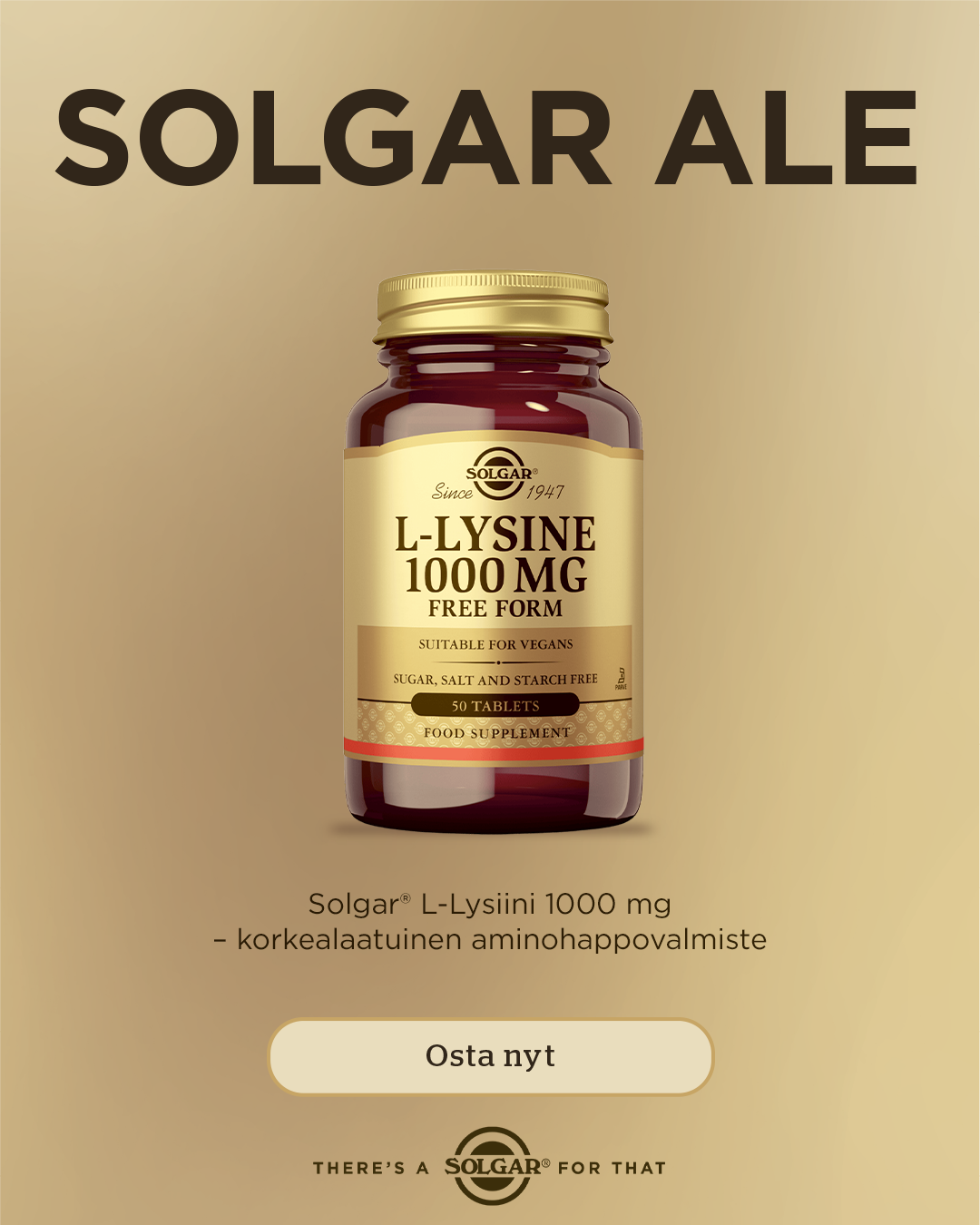 Solgar Suomi Facebook ad: Osta Aminopörssistä