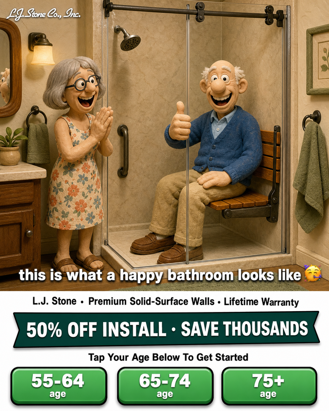 LJ Stone Bath Remodel Facebook ad