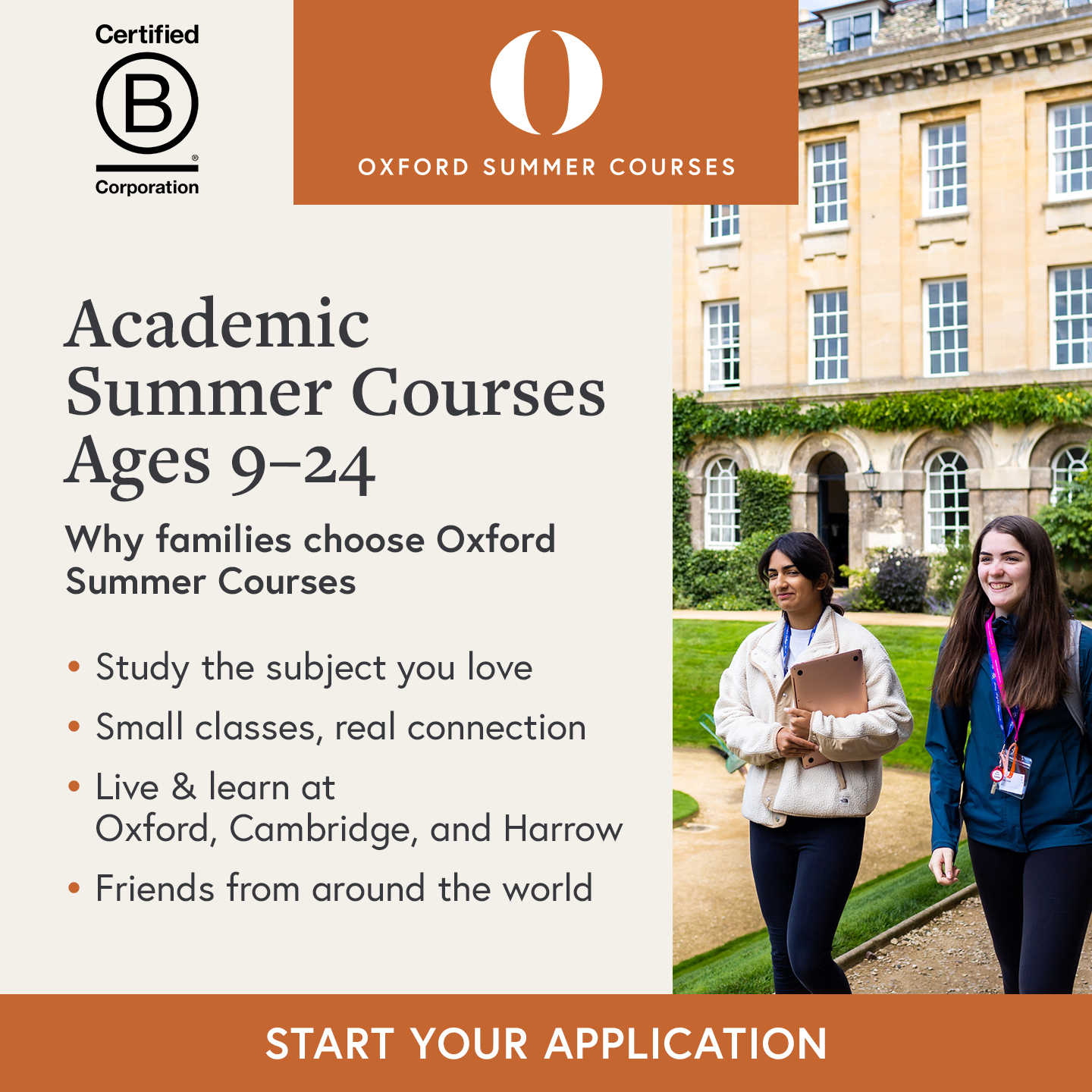 Oxford Summer Courses Facebook ad from Feb 25, 2026