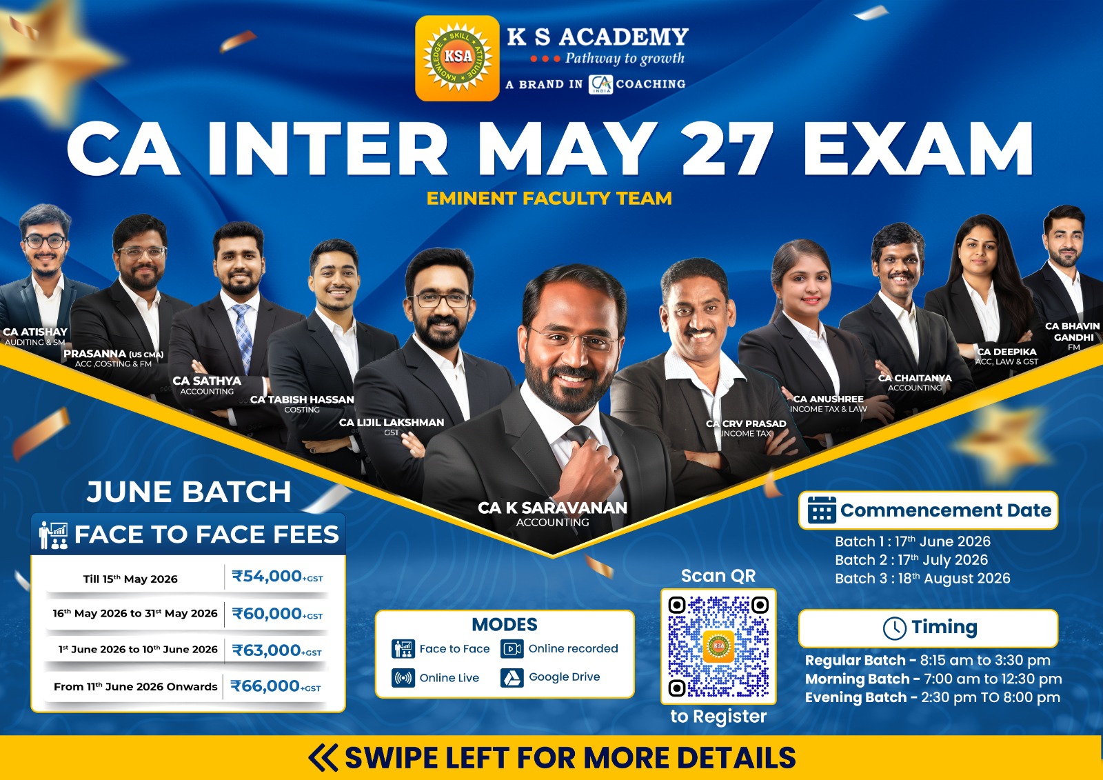 KS Academy Coimbatore Facebook ad: CA Inter May 2027 aspirants from Coimbatore, your…