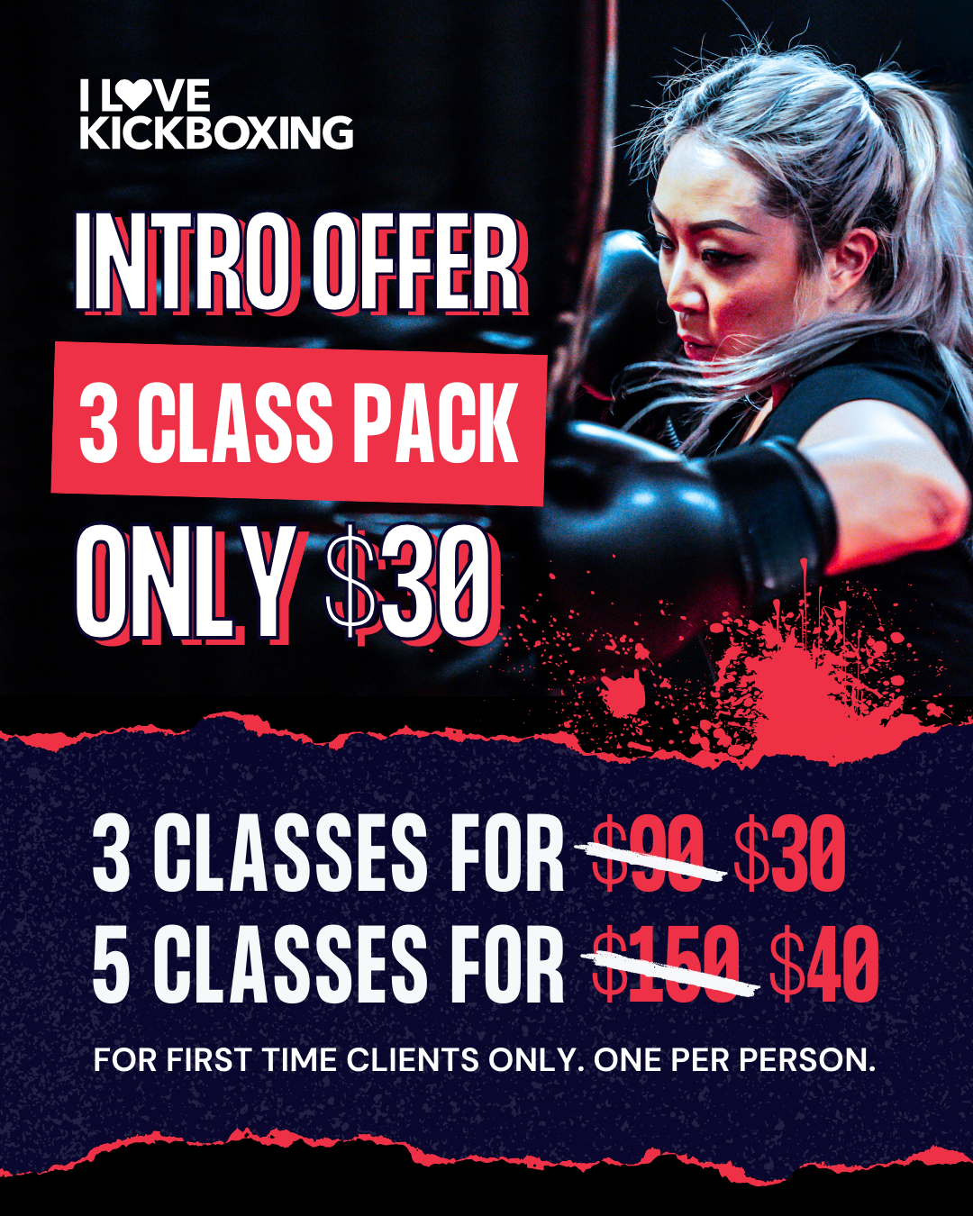 Warrior Martial Arts - South Plainfield, NJ Facebook ad: 3 Kickboxing Classes for $30