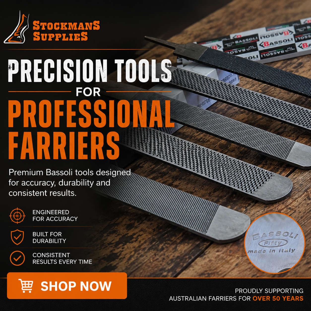 Stockmans Supplies Facebook ad: Professional Hoof Tools That Get the Job Done