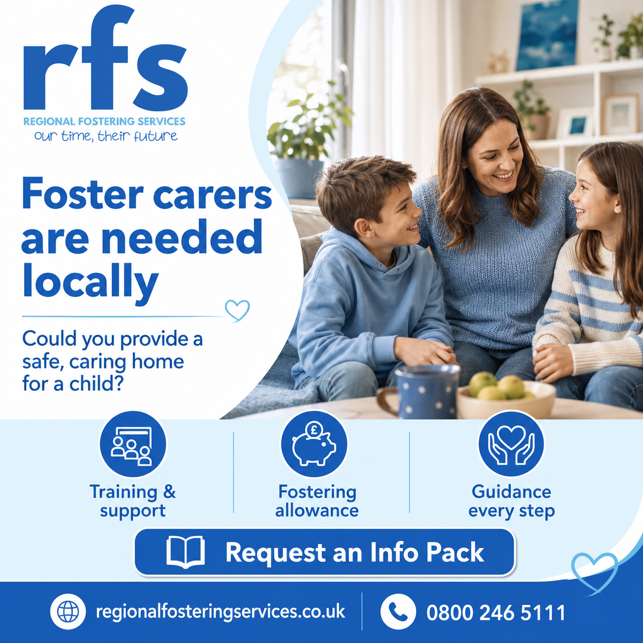 Regional Fostering Services Facebook ad: Foster Carers Needed Locally