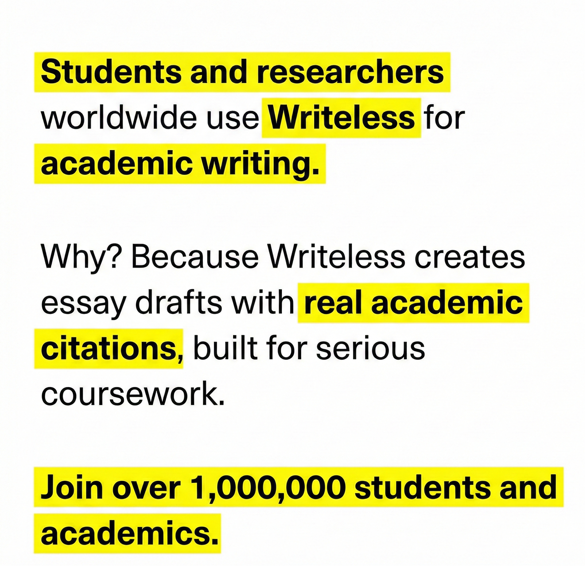 Writeless AI Facebook ad