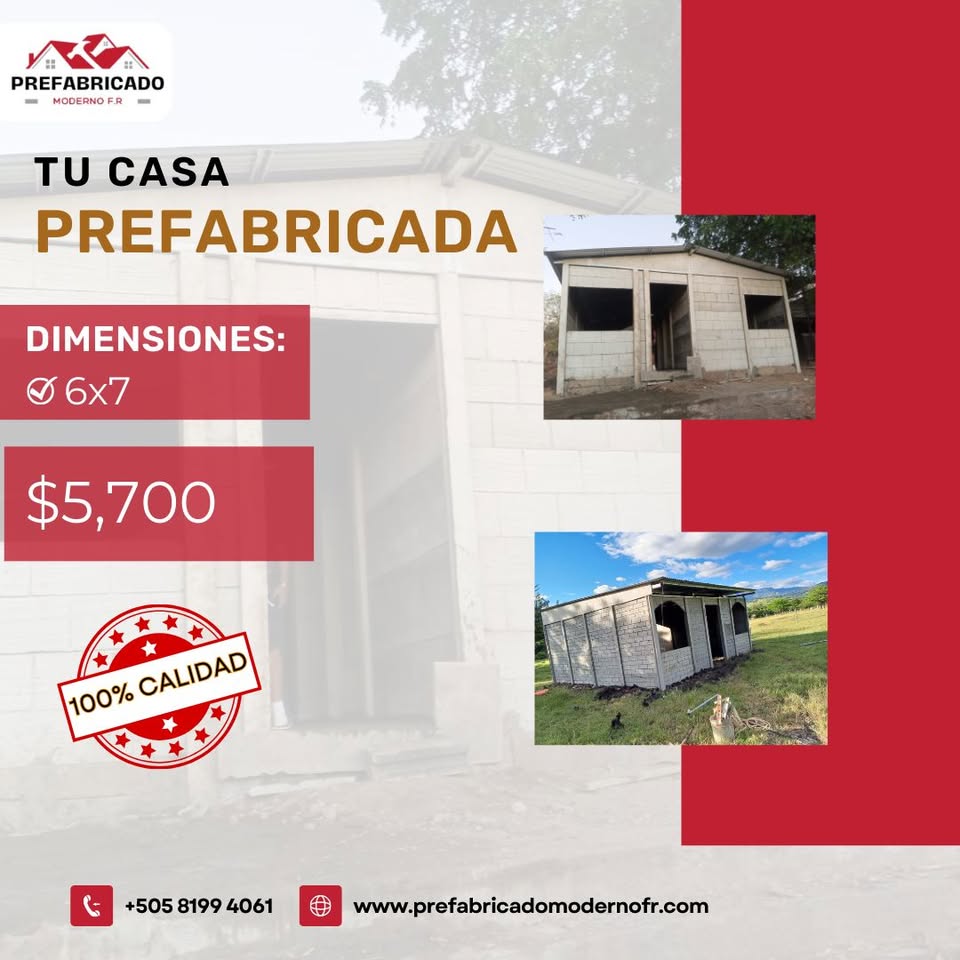 Prefabricado Moderno F.R Facebook ad: ¡TU CASA PREFABRICADA, RÁPIDA Y SEGURA!