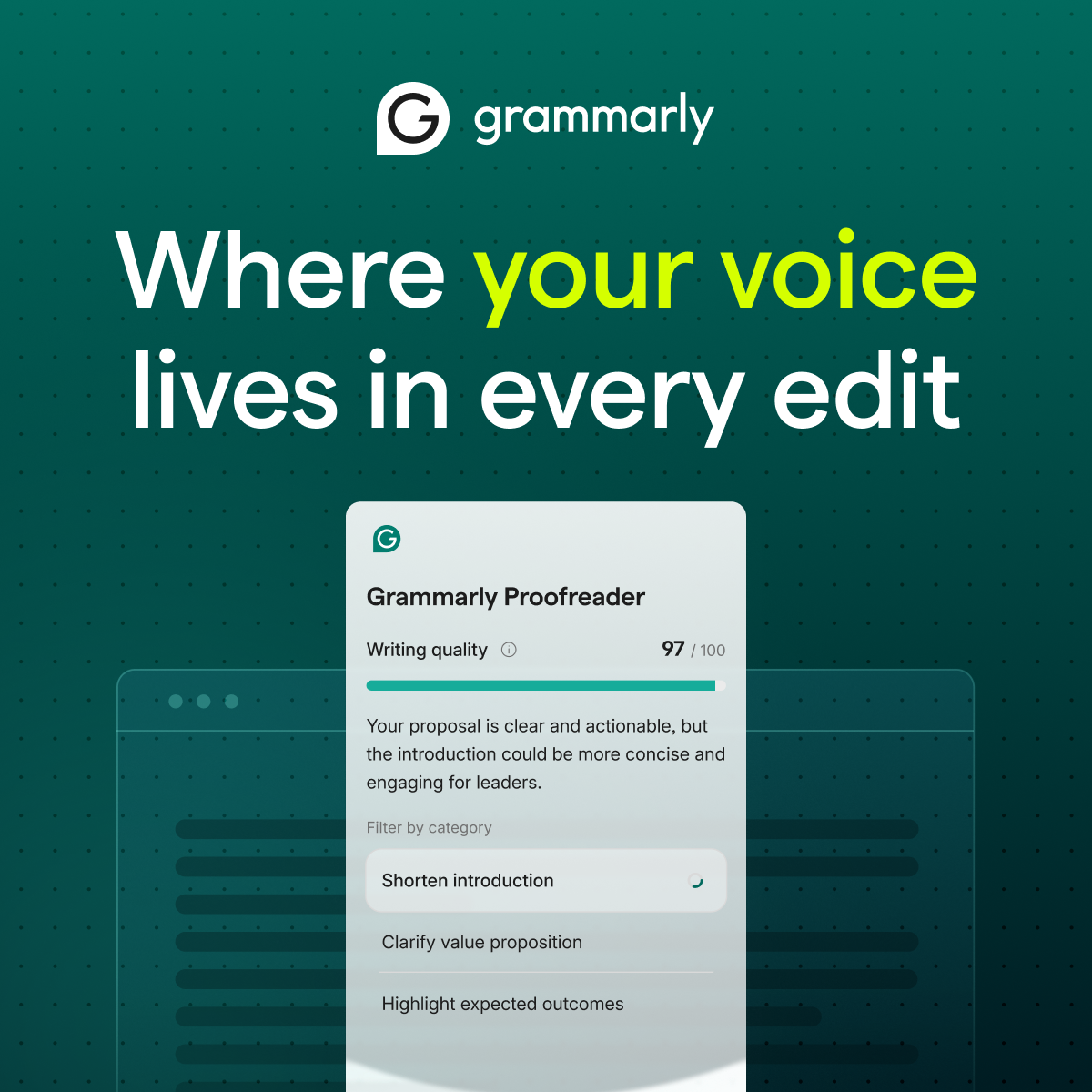 Grammarly Facebook ad