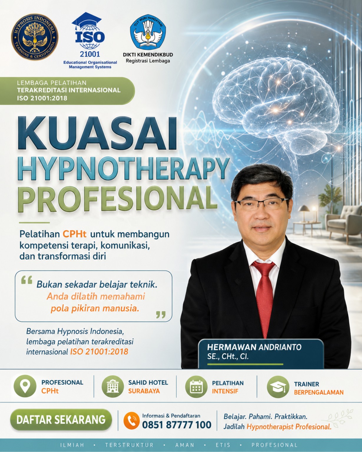 Mind Tech Facebook ad: Belajar Hypnotherapy dari Nol Hingga Bisa Praktik