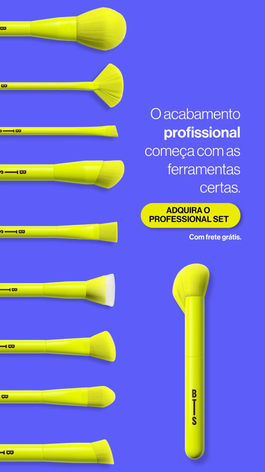 Beauty Tools Facebook ad: O nível da sua maquiagem começa pelas ferramentas.