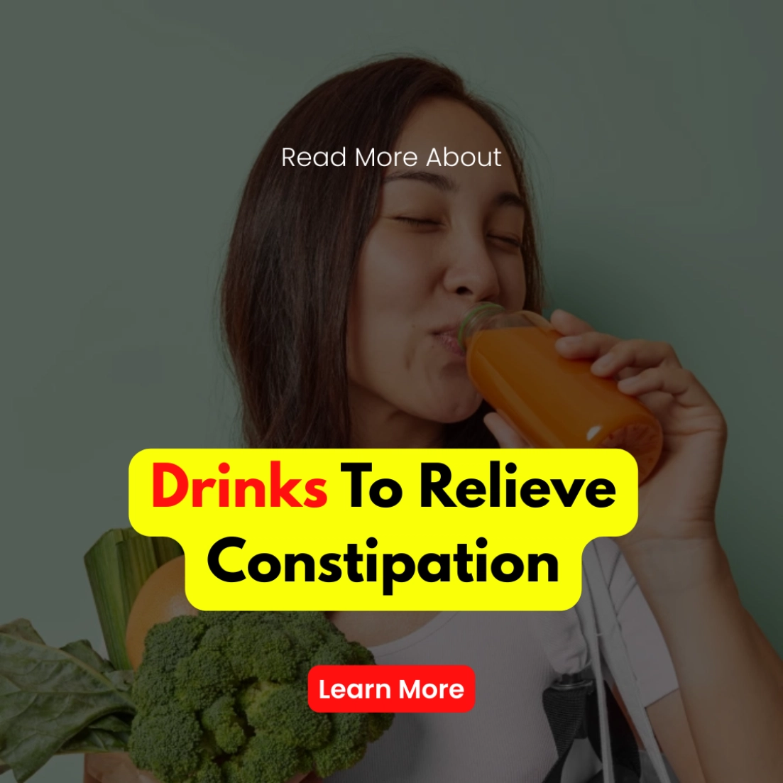 The Promo Journal Facebook ad: Learn more about drinks to relieve constipation