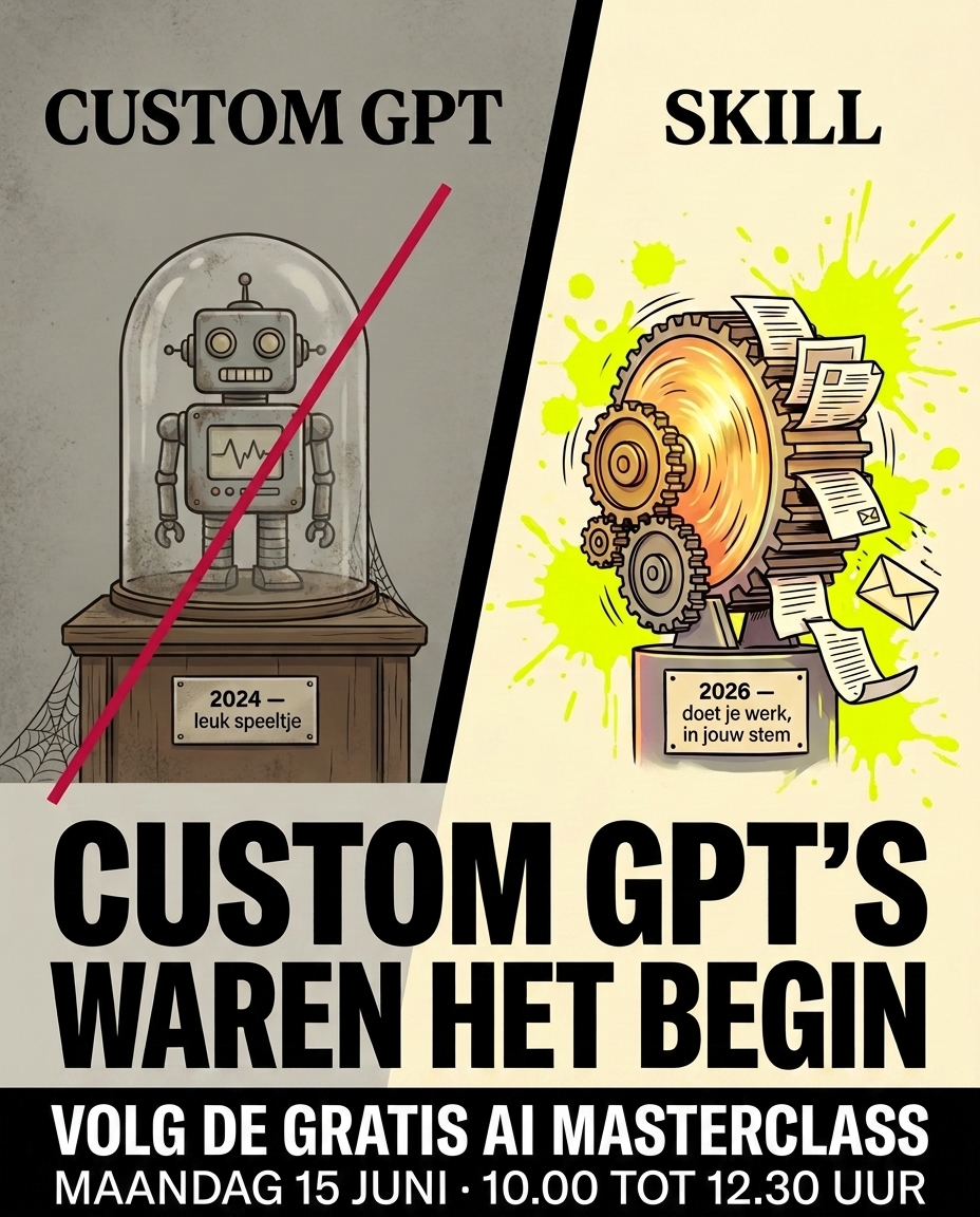 Simone Levie Facebook ad: Custom GPT's waren het begin. Skills zijn waar het echt…