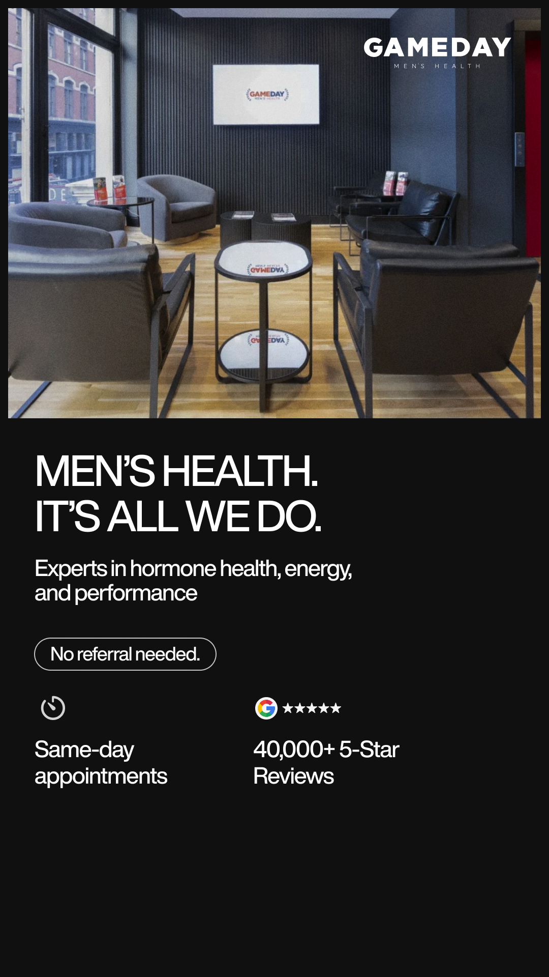 Gameday Men's Health Facebook ad