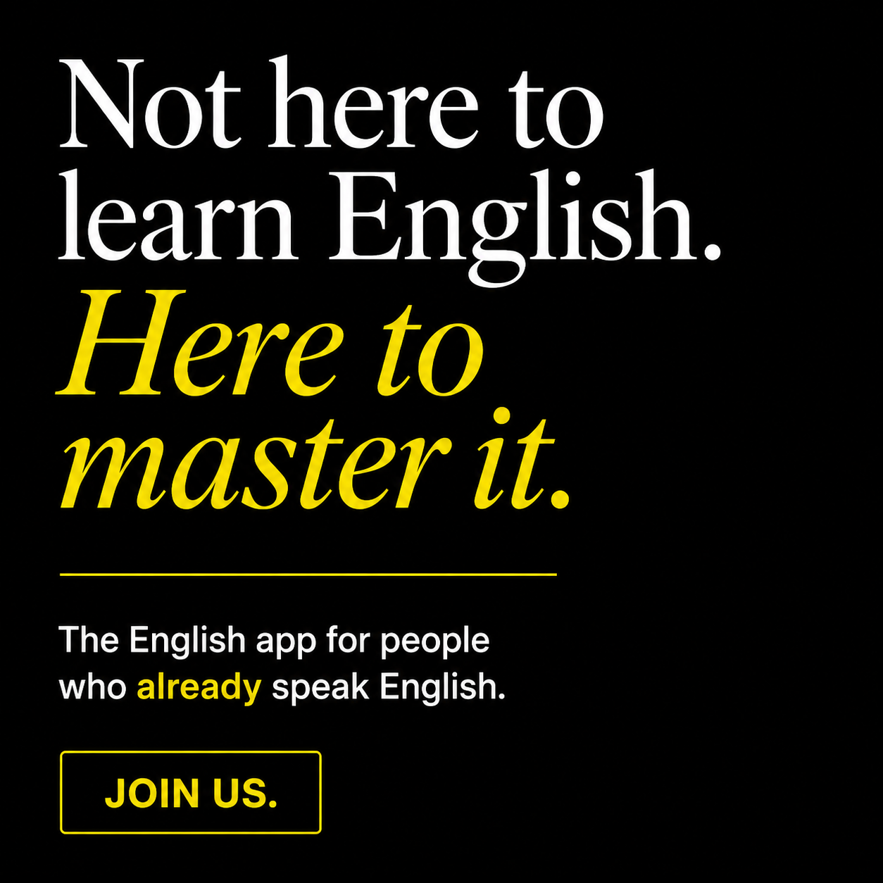 Glite - English Language App Facebook ad: Still Using Beginner Apps?