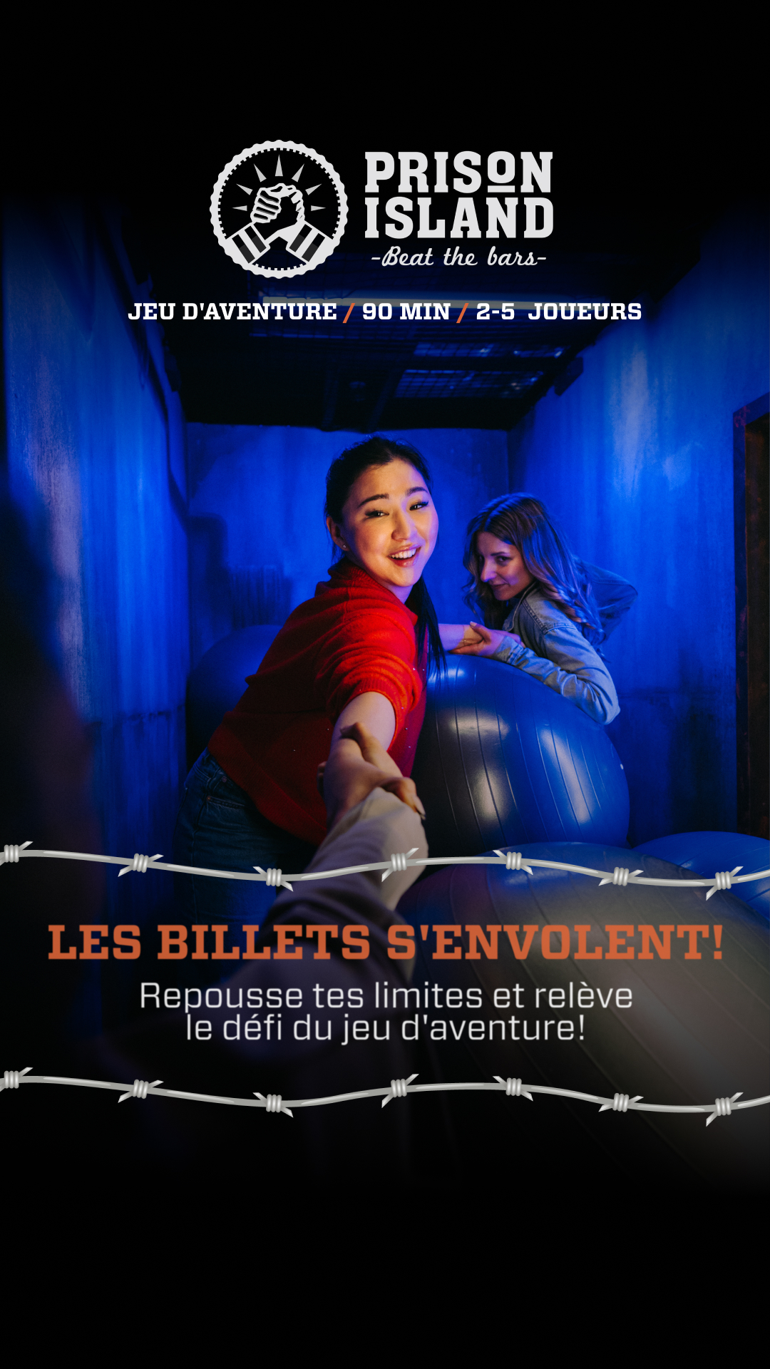 Prison Island Orléans Facebook ad from Mar 2, 2026