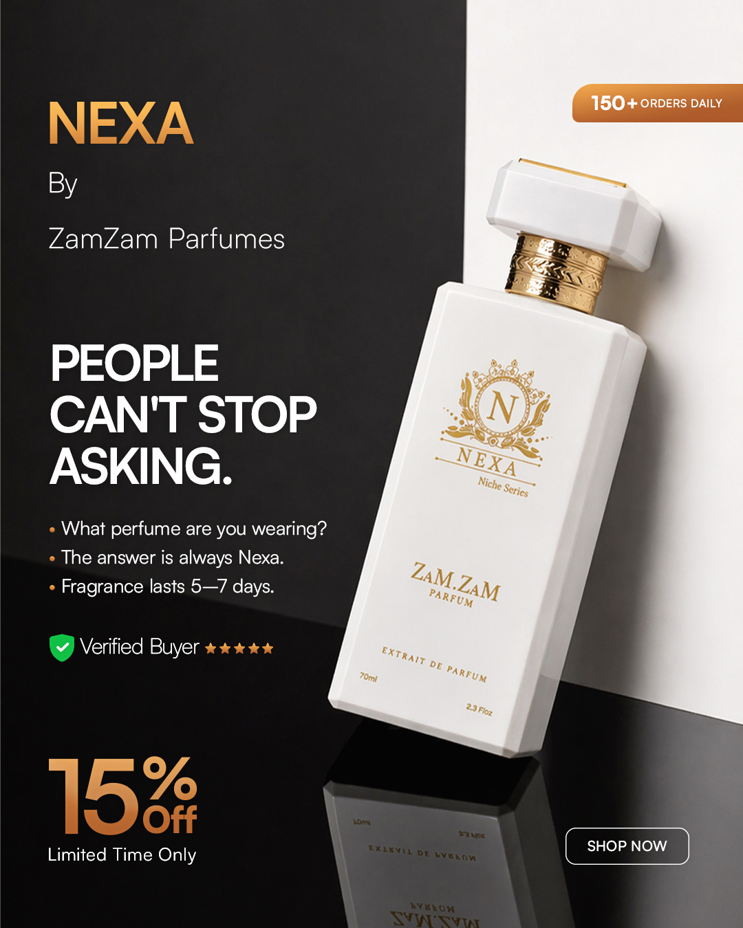 ZamZam Perfumes Pakistan Facebook ad: People Can't Stop Asking, Now 15% Off