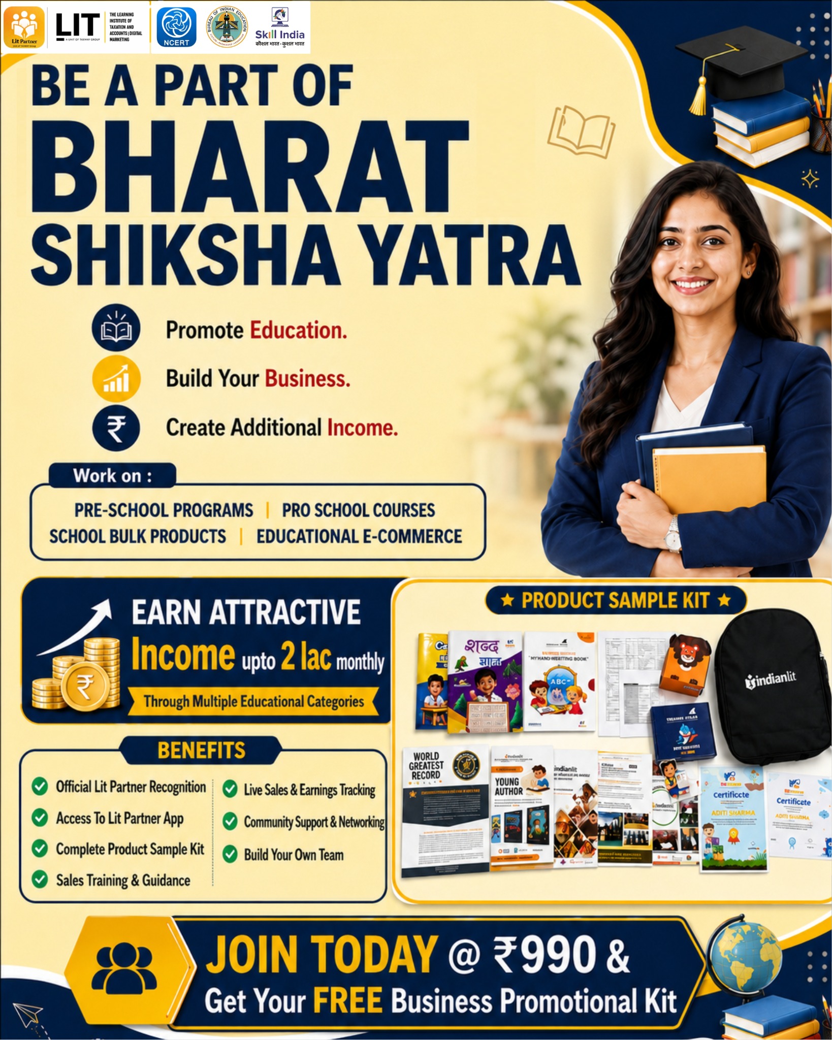 LIT Partner App Facebook ad: Become an Official Lit Partner Today @ ₹990 & get FREE…