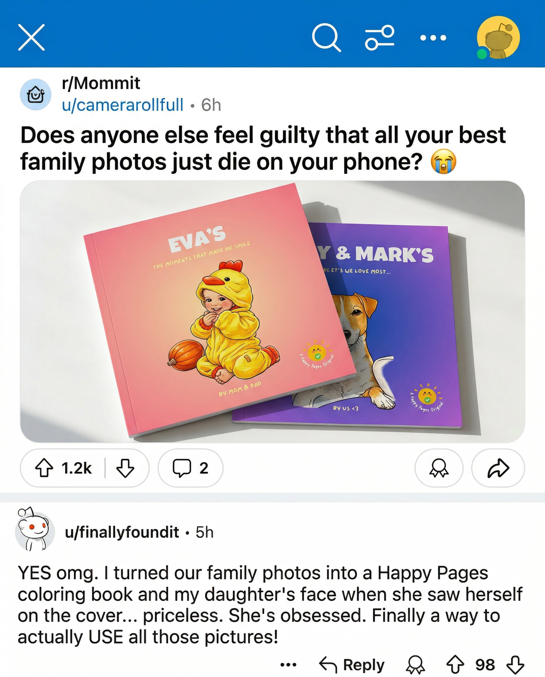 Happy Pages Facebook ad