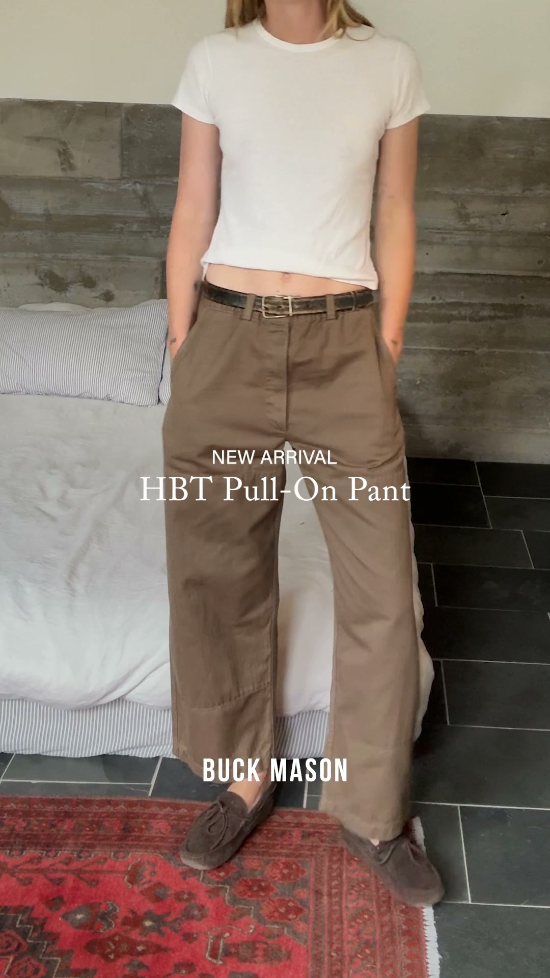 Buck Mason Women's Facebook ad: HBT Workwear Pant