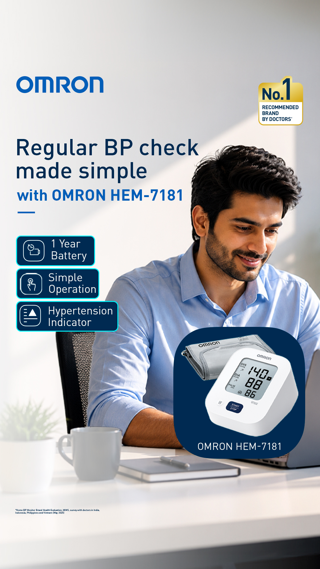 Omron Healthcare Facebook ad: Omron HEM-7181 Upper Arm Automatic Blood Pressure Monitor…