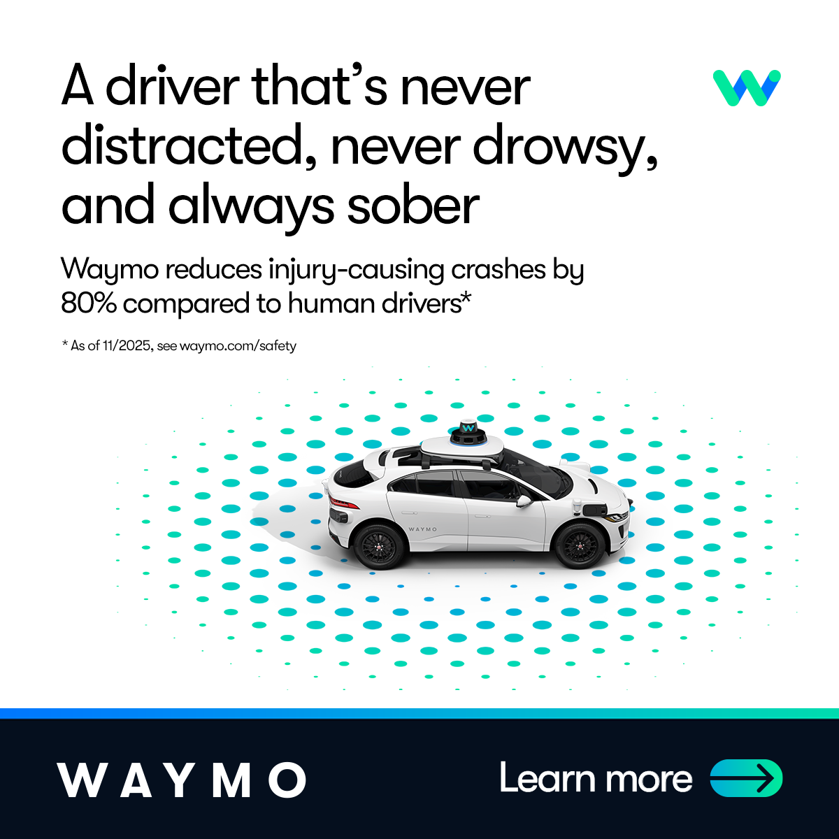 Waymo Facebook ad: Safer roads are possible with Waymo