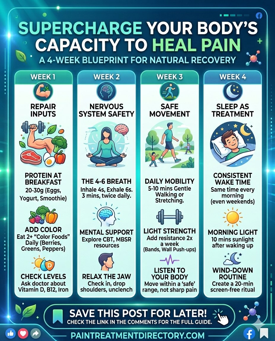 The Truth About Chronic Pain Treatments Facebook ad: How to Supercharge Your Body’s Capacity to Heal Pain