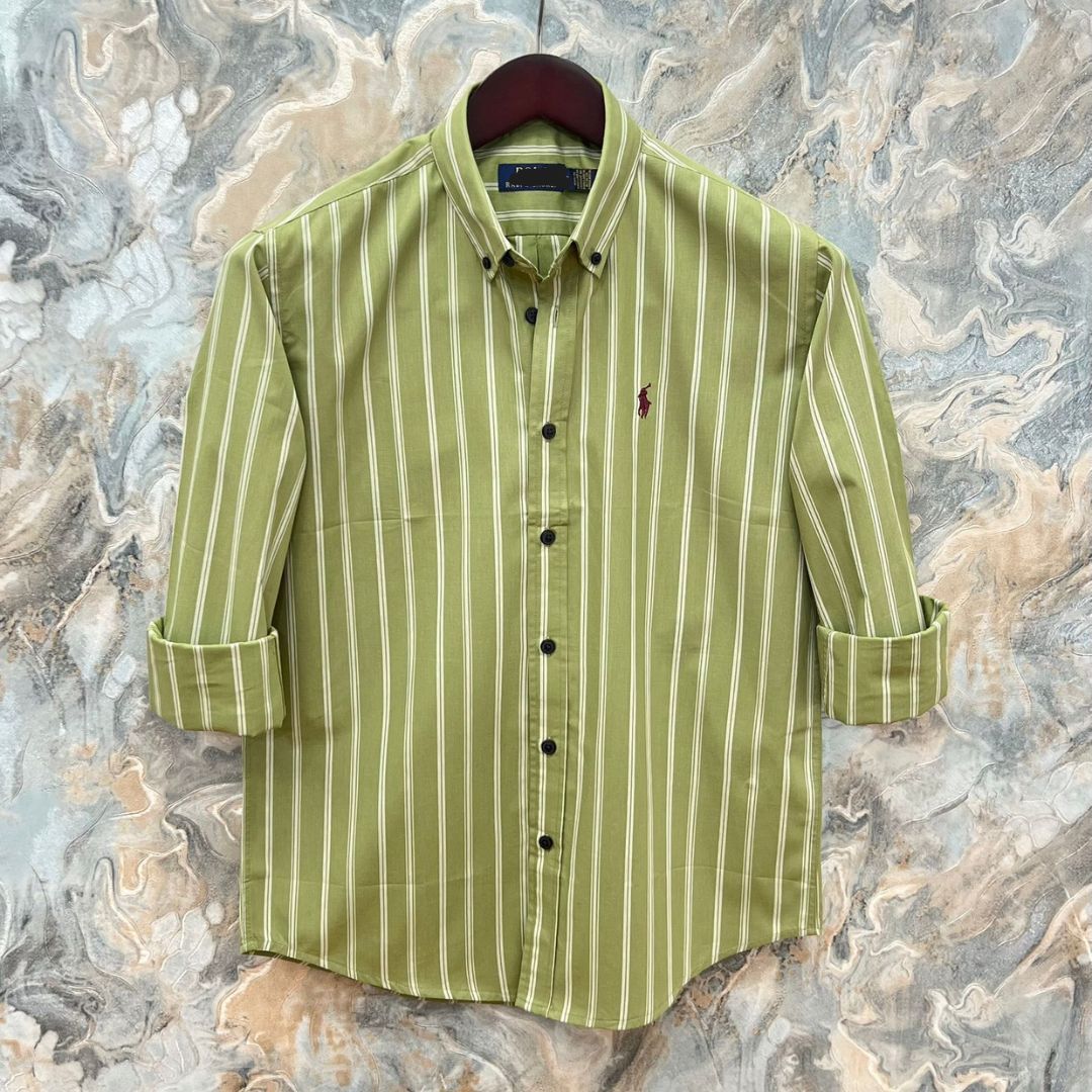 White Tailor Facebook ad: Pear Green stripe full sleeve premium cotton shirt for men