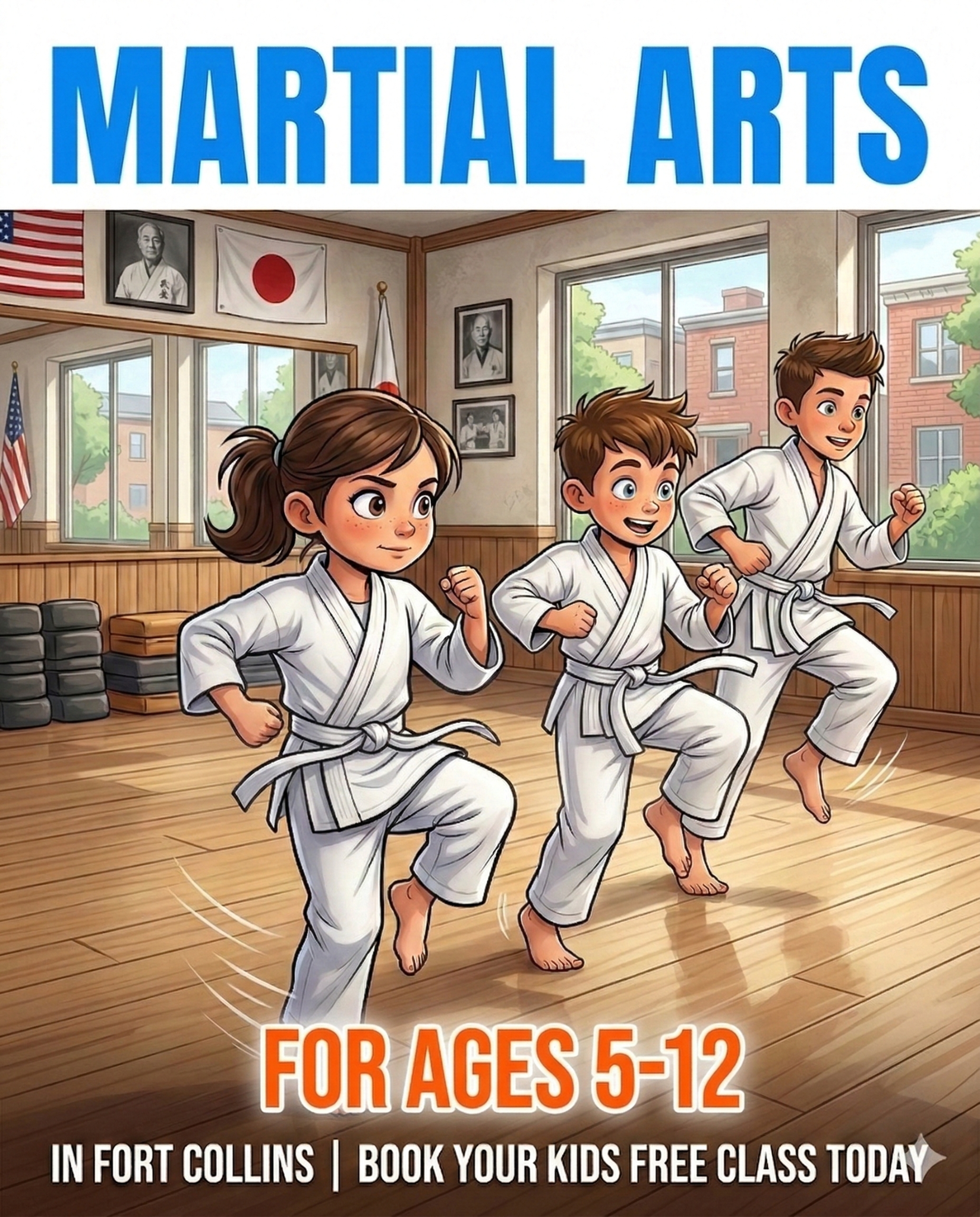 Total Ryu Martial Arts Facebook ad: Free Kids Martial Arts Class in Fort Collins