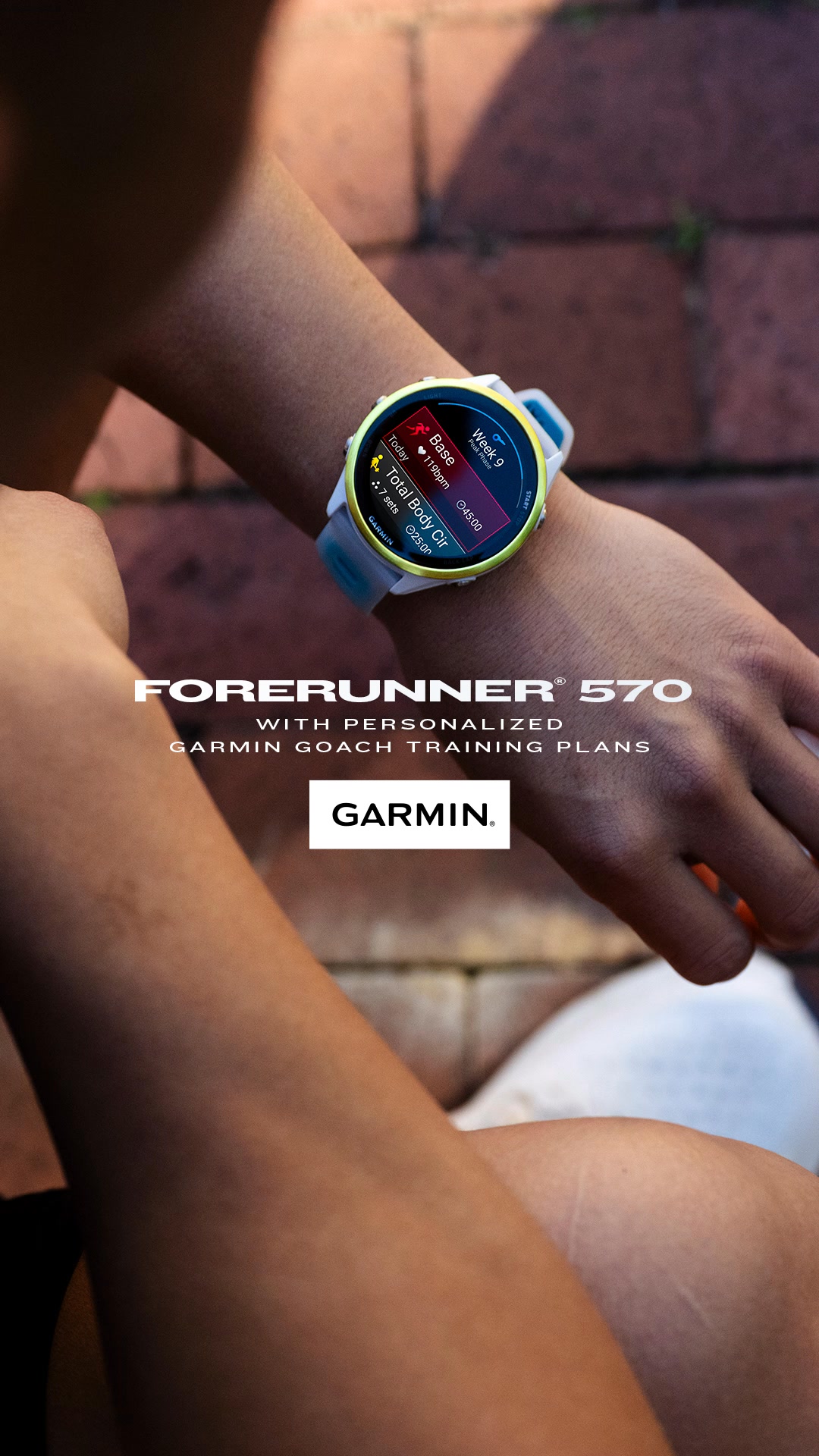 Garmin Running Facebook ad: Goals are rarely met alone.