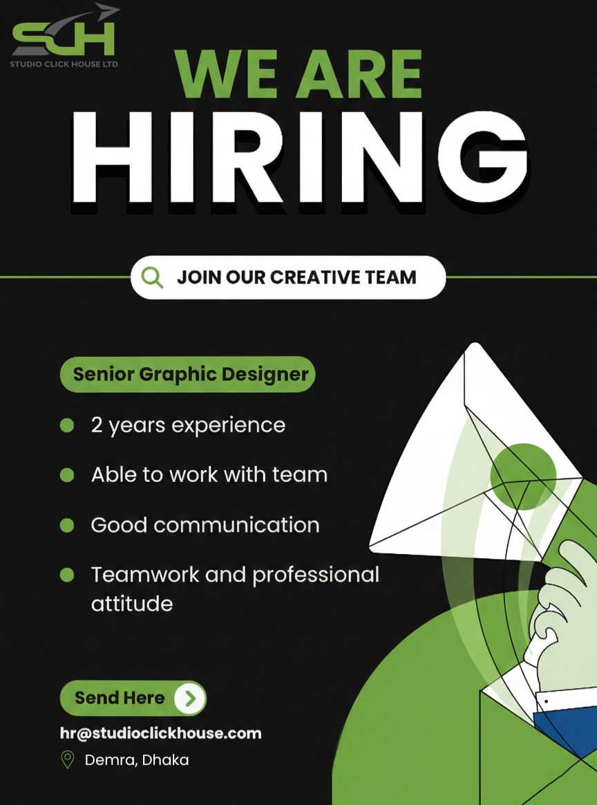 Studio Click House Ltd Facebook ad: *We're Hiring! Join Our Creative Team*